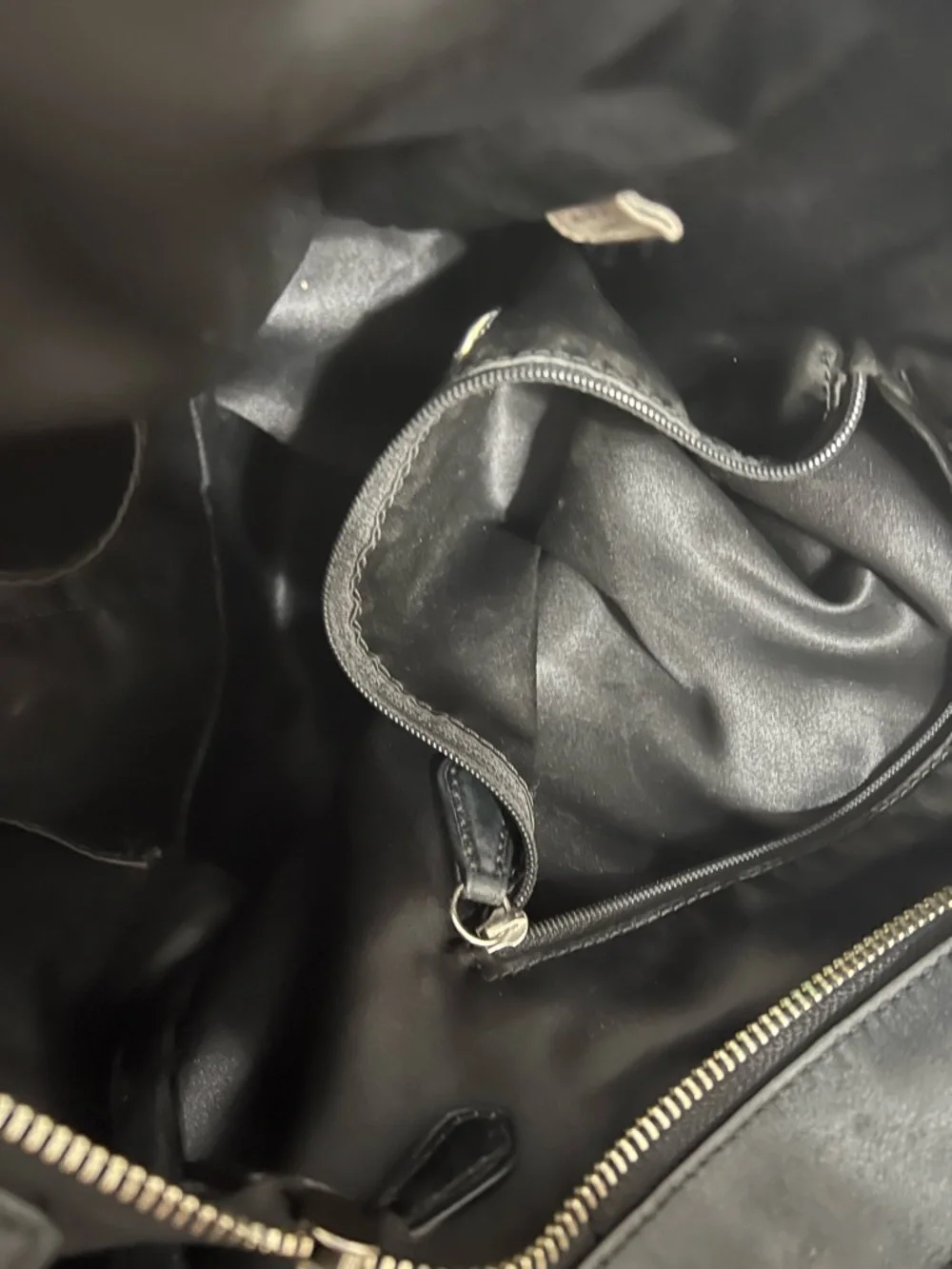 Coach Black Leather Tote with Silver-Tone Hardware